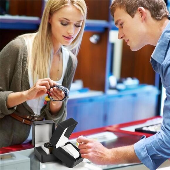 Watch Gift Box Set of 6 PU Leather Single Storage Case Travel Display for Men - Picture 7 of 8